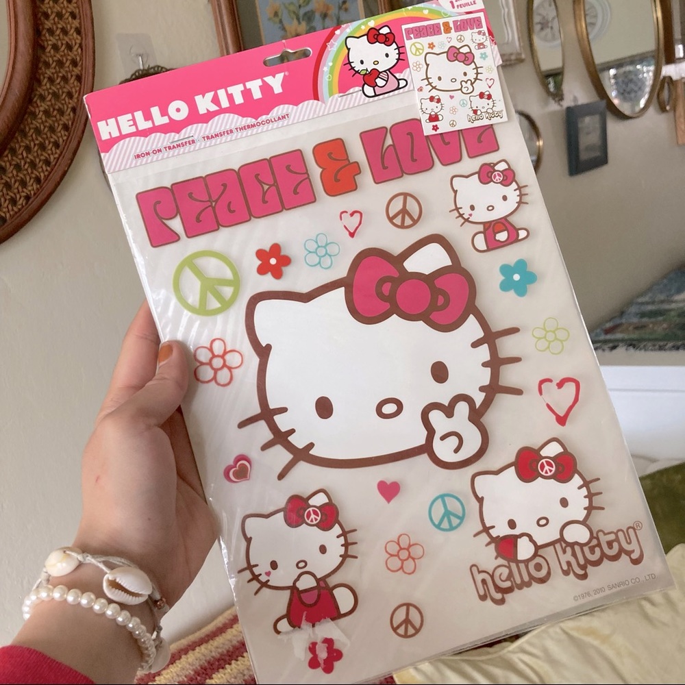 2010 RARE SANRIO HELLO KITTY IRON ON TRANSFER STICKERS / PATCHES, VINTAGE